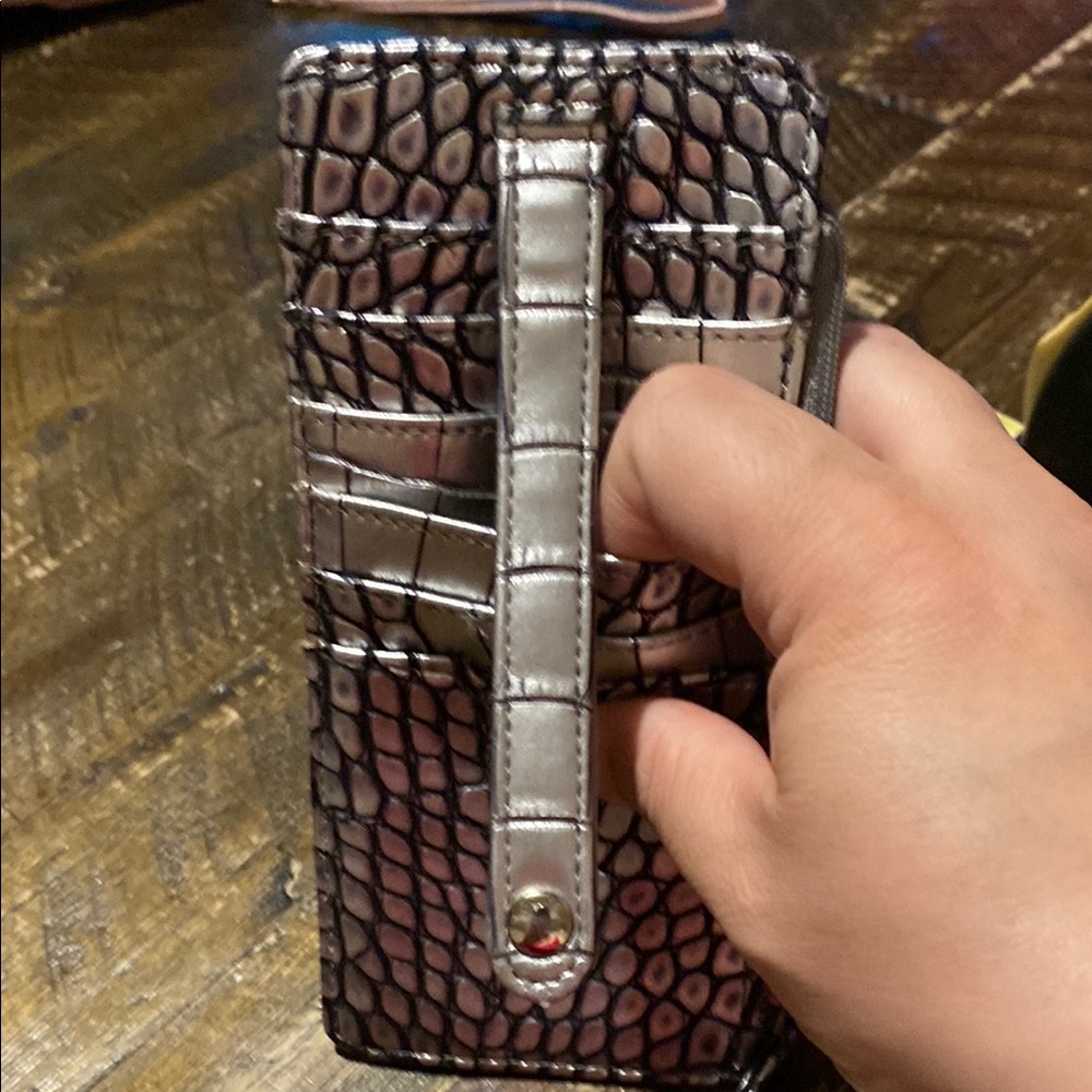 Silver Crocodile Pattern Wallet - image 3